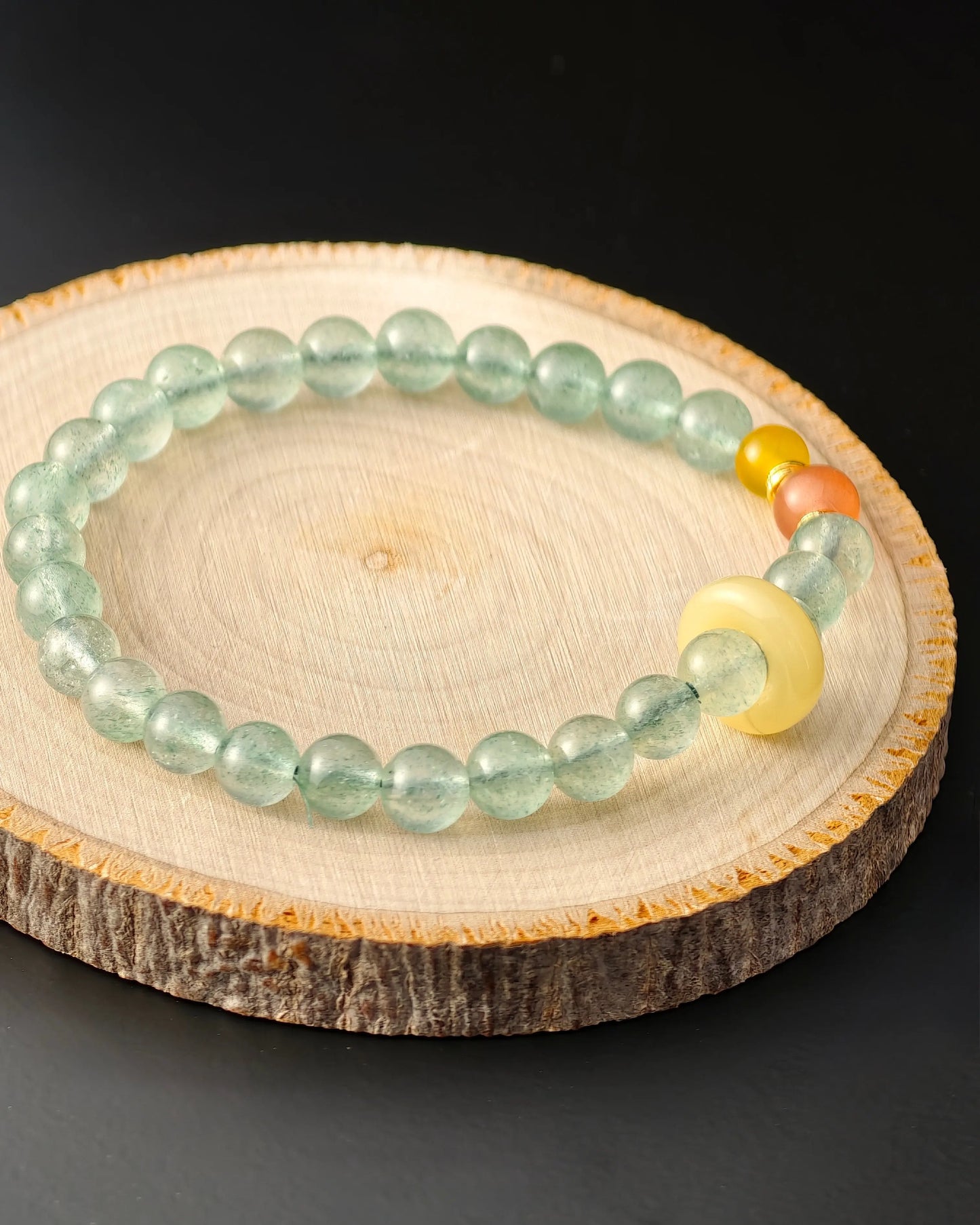 Green Strawberry Quartz bracelet Plumwhisper