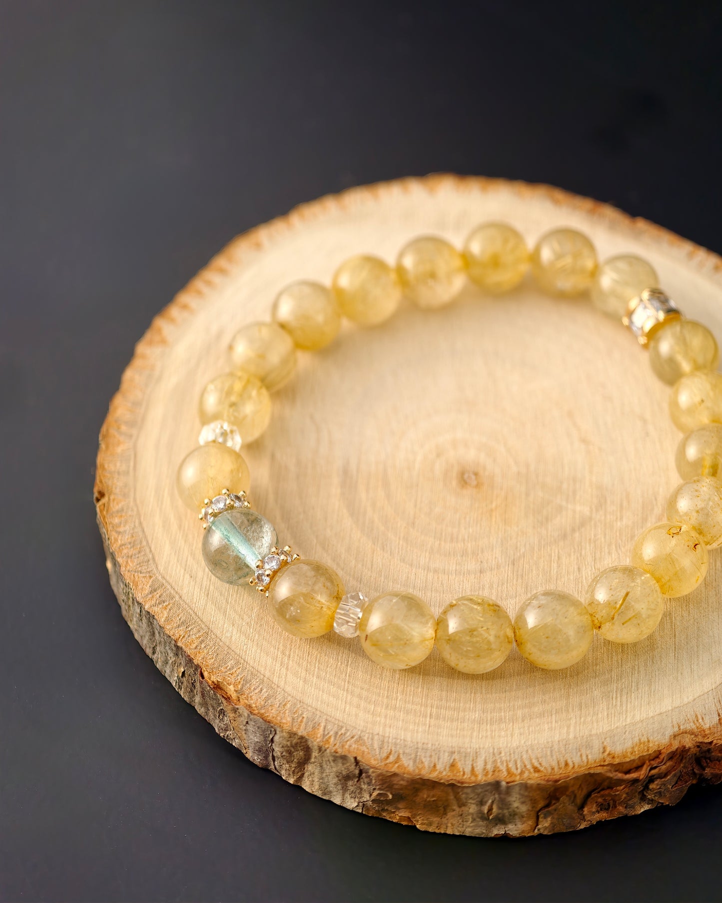 Golden Rutilated Quartz & Green Zenith Bracelet