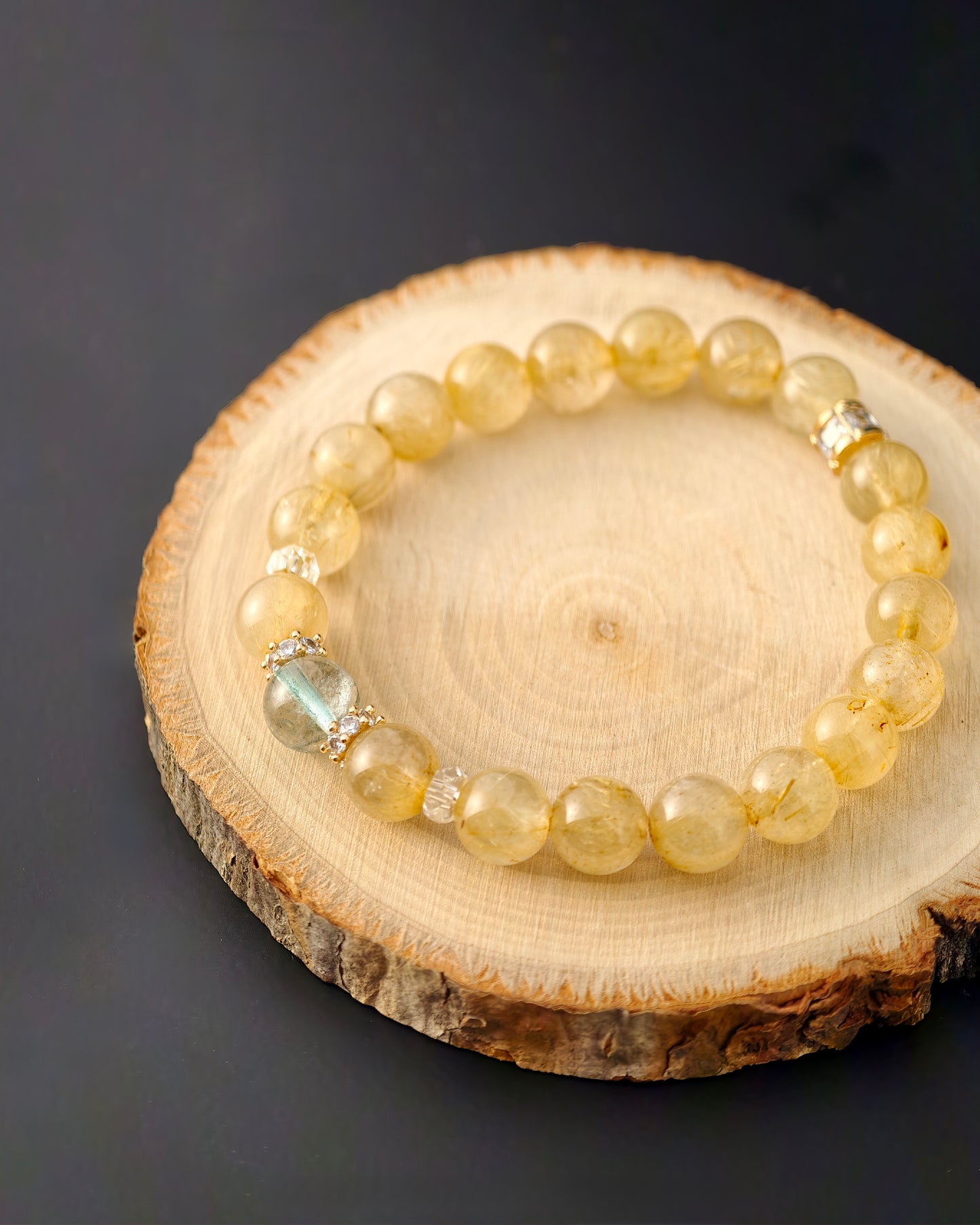 Golden Rutilated Quartz & Green Zenith Bracelet