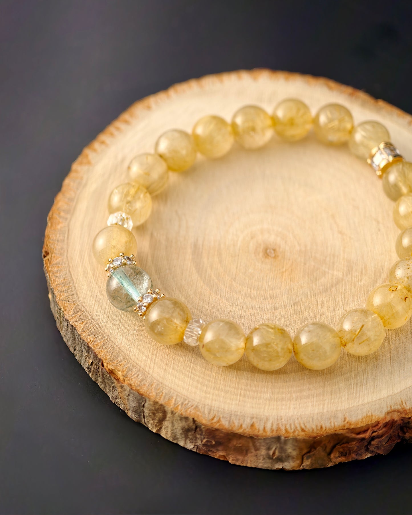 Golden Rutilated Quartz & Green Zenith Bracelet