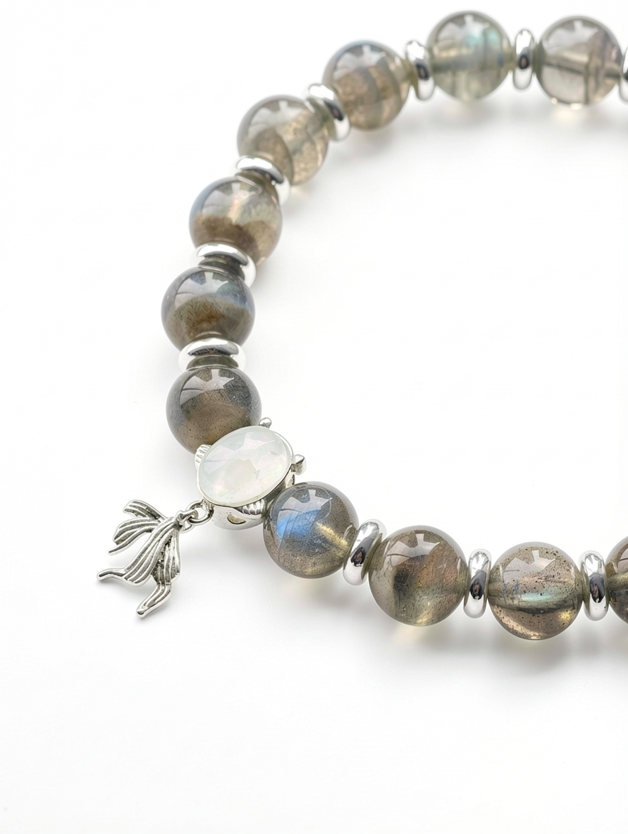 "Tidal Mending" Grey Moonstone Bracelet