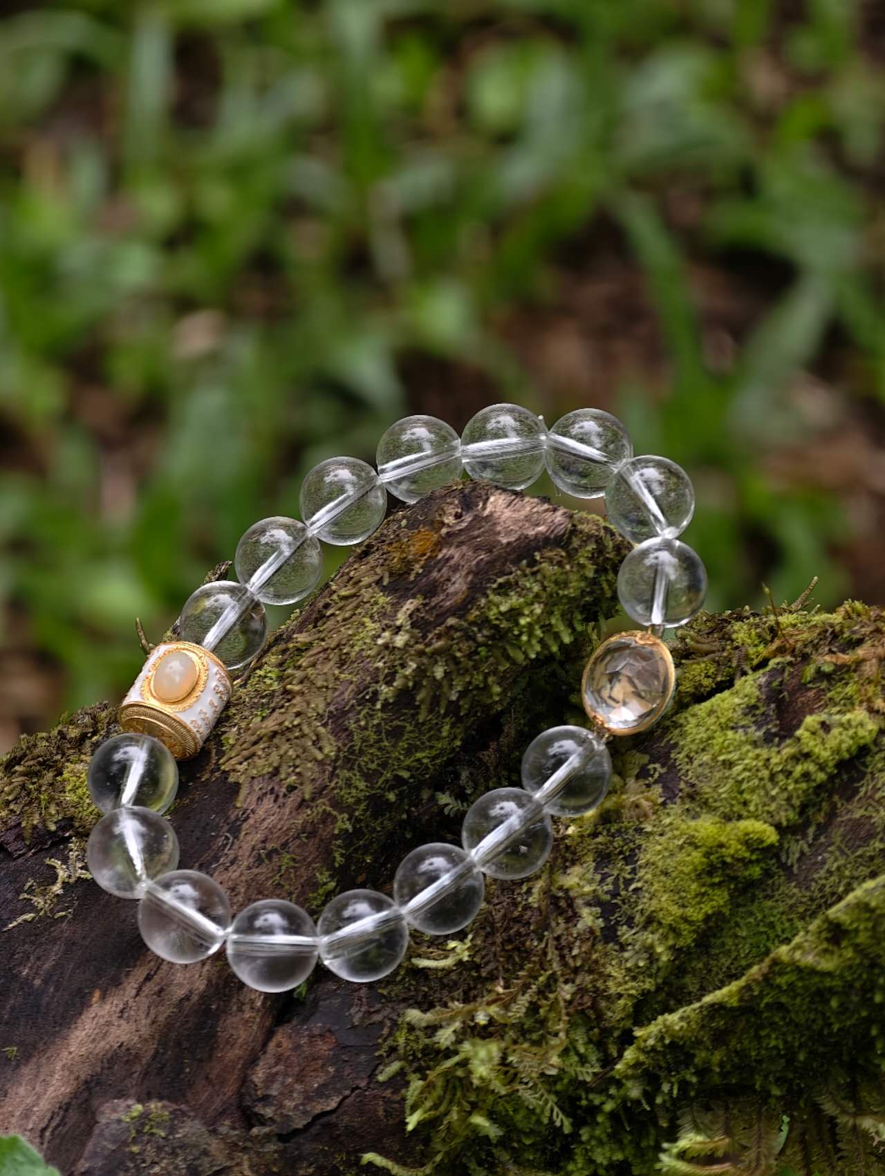 Clear Quartz & Opal “Cloudlit Soul Purity” Bracelet