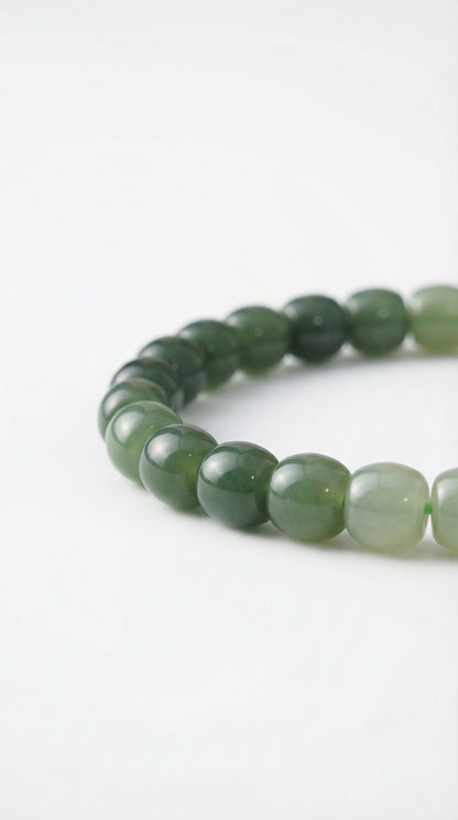 Gradient green jade bracelet