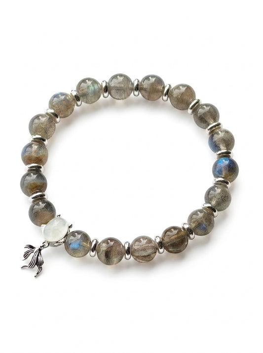 "Tidal Mending" Grey Moonstone Bracelet