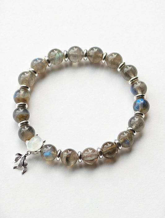 "Tidal Mending" Grey Moonstone Bracelet