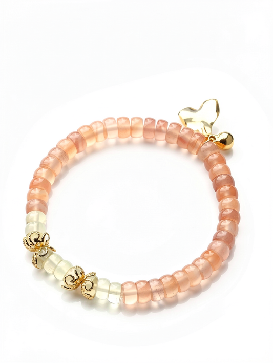 "Petal & Ember" Rose Quartz Bracelet