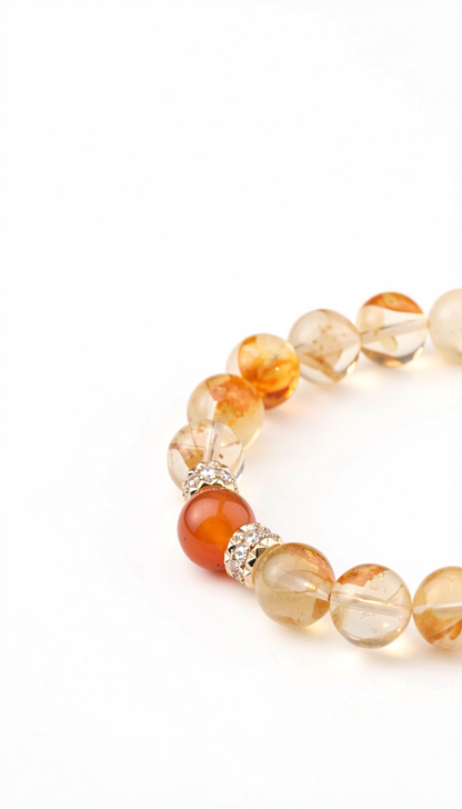 Fanta-Colored Yellow Rutile Quartz Bracelet