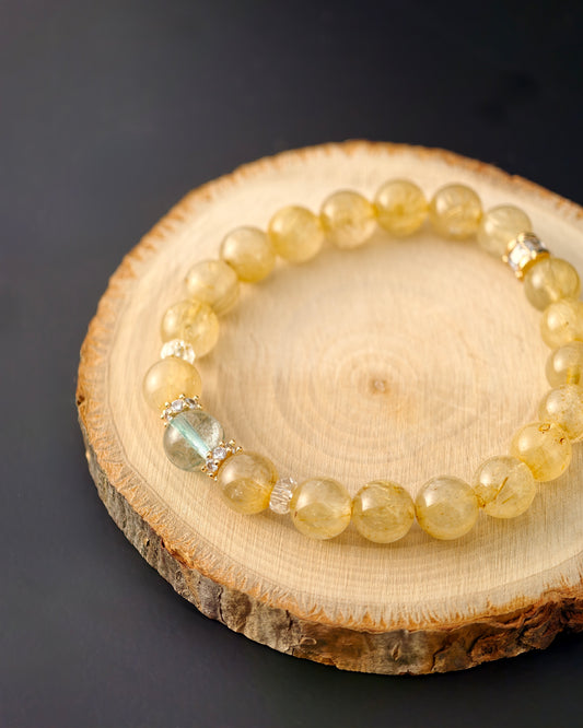 Golden Rutilated Quartz & Green Zenith Bracelet