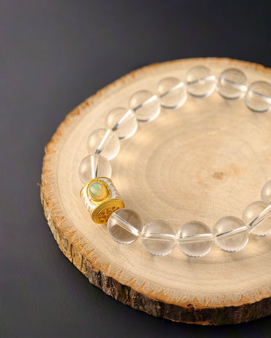 Clear Quartz & Opal “Cloudlit Soul Purity” Bracelet