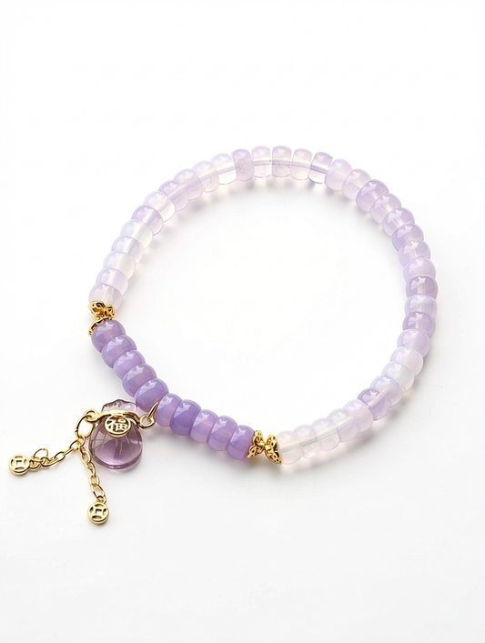 "Still Violet" Purple Chalcedony Bracelet