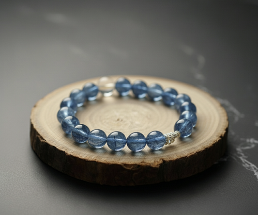 Blue Phantom Quartz Mala Bracelet