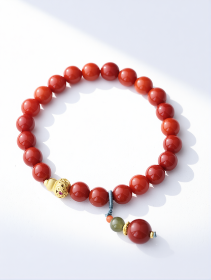 “Ember Heart” Red Agate Bracelet
